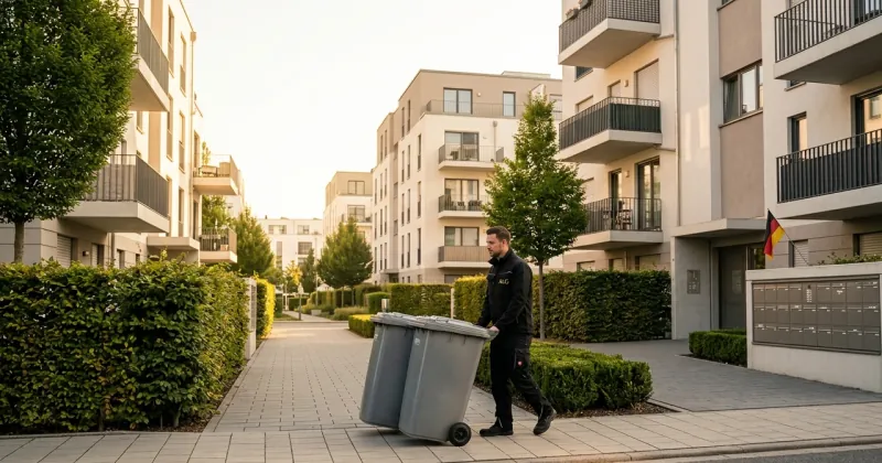A&G Hausmeister bei seiner Runde durch eine gepflegte Wohnanlage